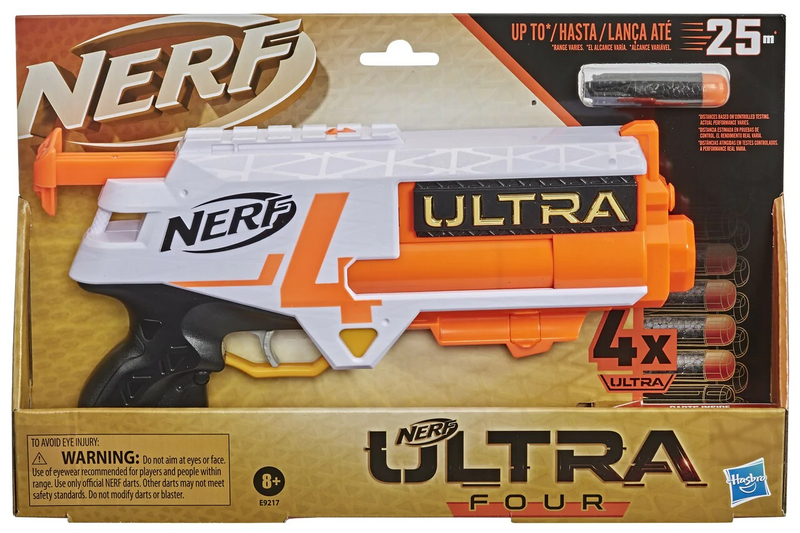 Nerf Ultra Four Dart Single Shot Toy Blaster With 4 Official Ultra Darts Nerf Ultra Four Dart