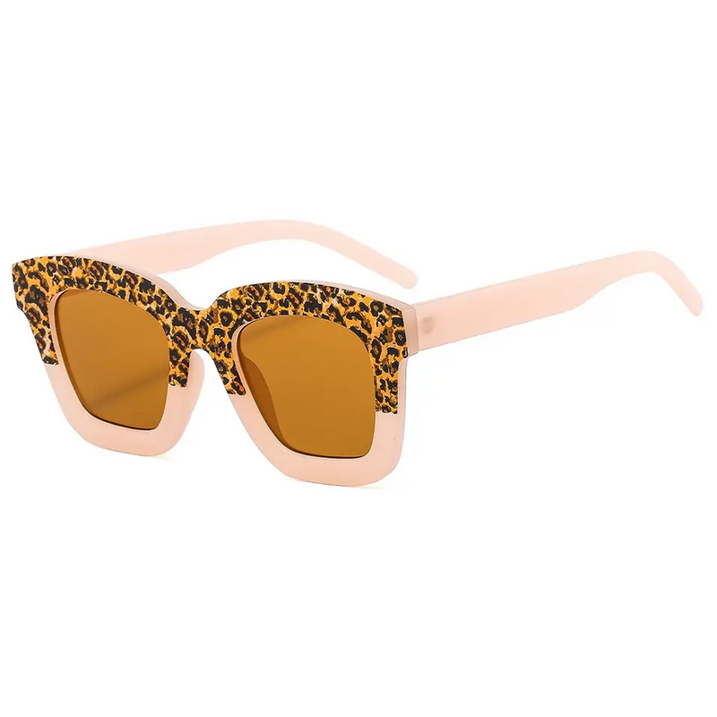 Leopard Print Sunglasses - Matte Pink