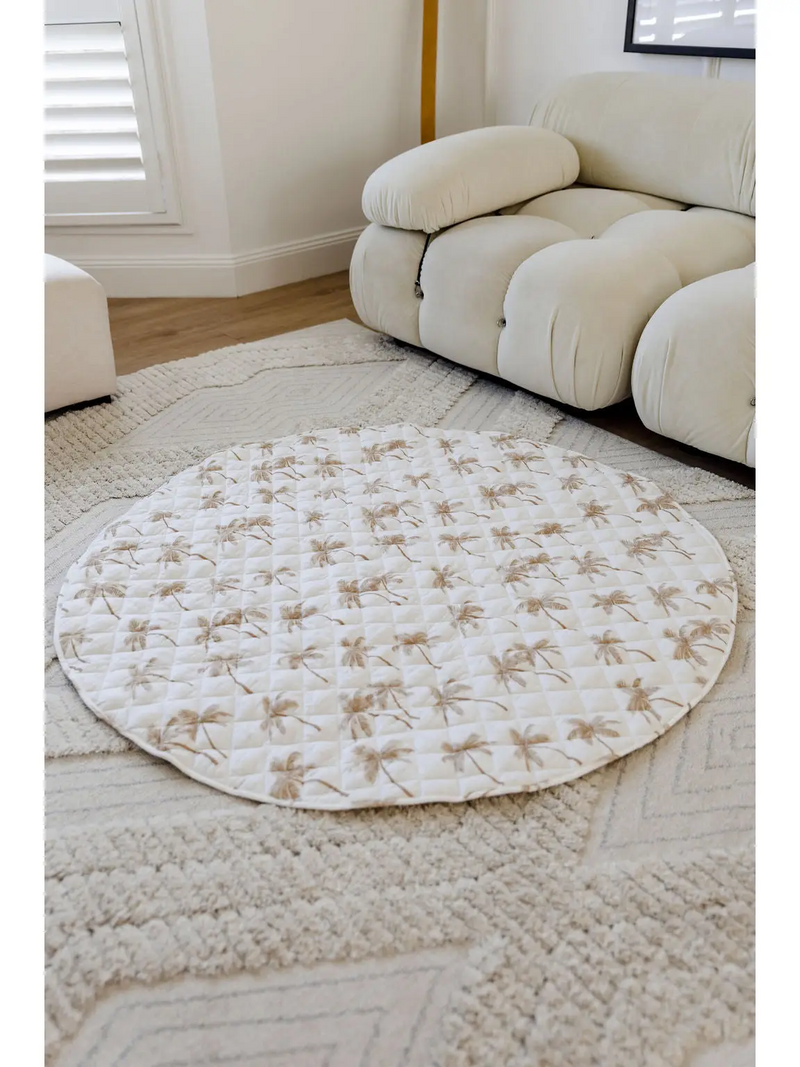 Quilted Linen Playmat - Palm Tree