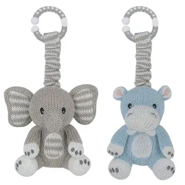 2pk Stroller Toys - Elephant & Hippo