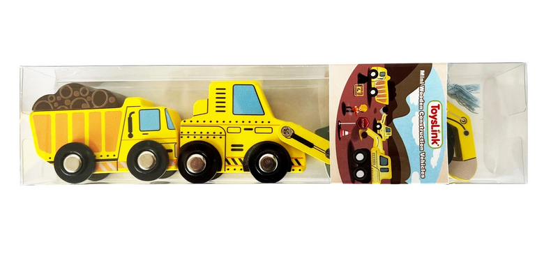 Wooden Wheelie Construction Truck Set