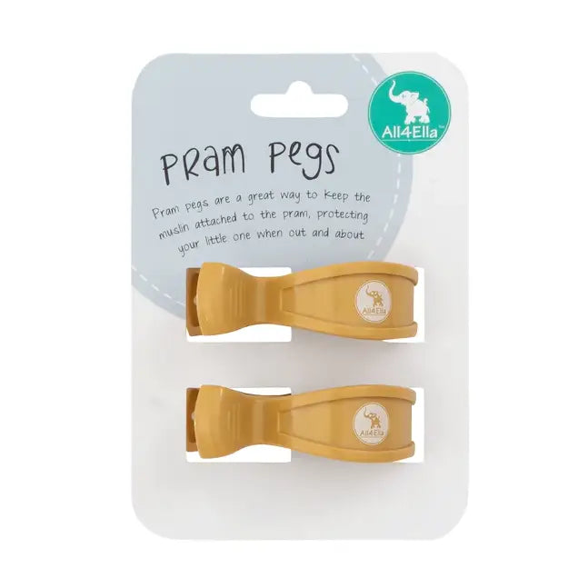 Pram Pegs 2pk - Mustard