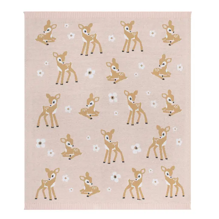 00% Cotton Knit Baby Blanket - Fawn