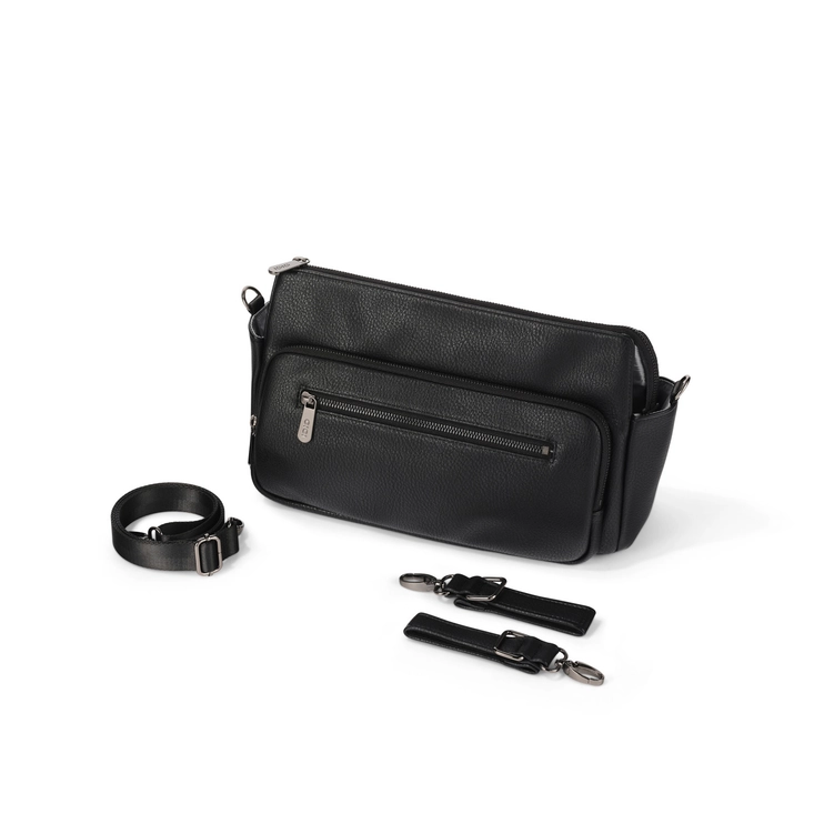 Multitasker Pram Caddy - Black Vegan Leather