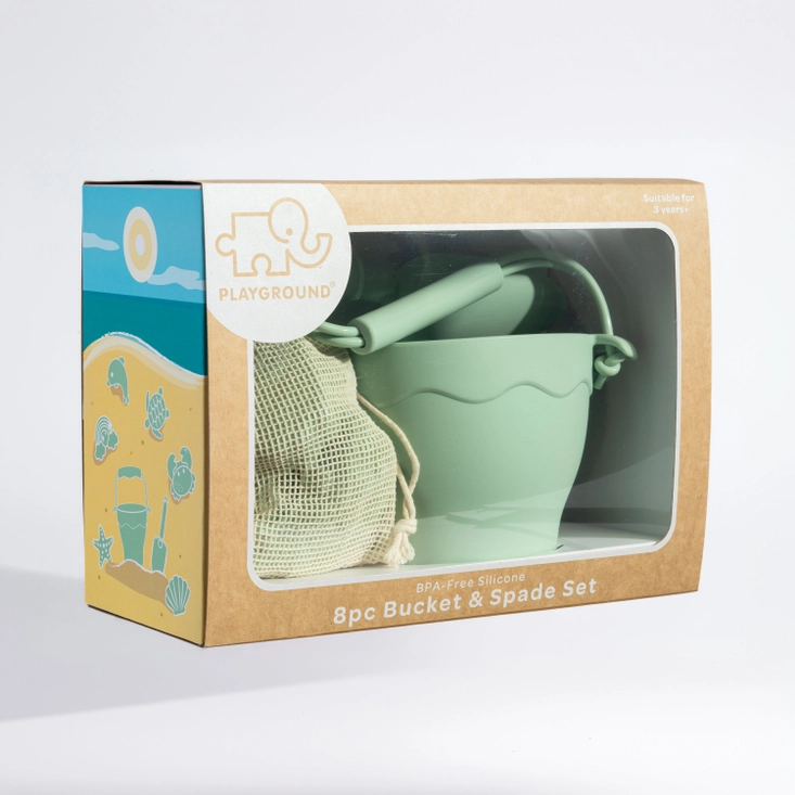 8pc Silicone Bucket Set - Light Sage