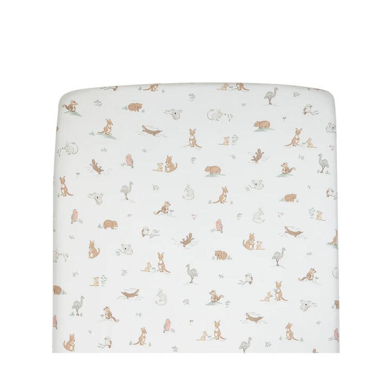 Organic Port-a-Cot Fitted Sheet - Australiana