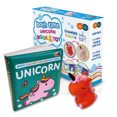 MAGIC COLOUR CHANGING BATH BOOK & TOY - UNICORN