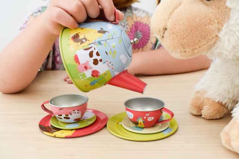 FARM TIN TEA SET 15PCS