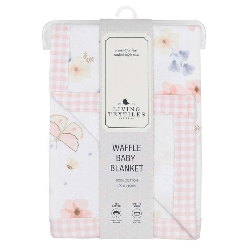 Cot Waffle Blanket - Butterfly Garden