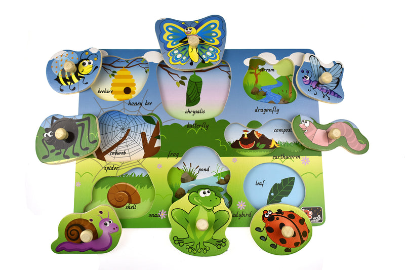 The 2 in 1 Minibeasts Insect Peg Puzzle