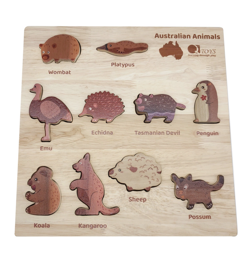 Natural Australian Animal Puzzle and Play Set