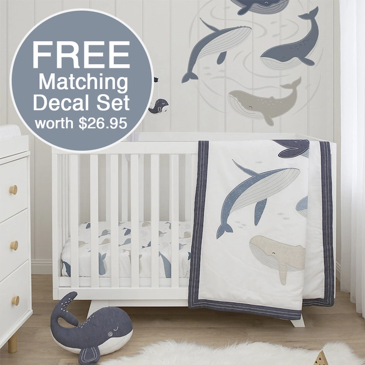 4-piece Nursery Set - Oceania + Free Matching Decal Set