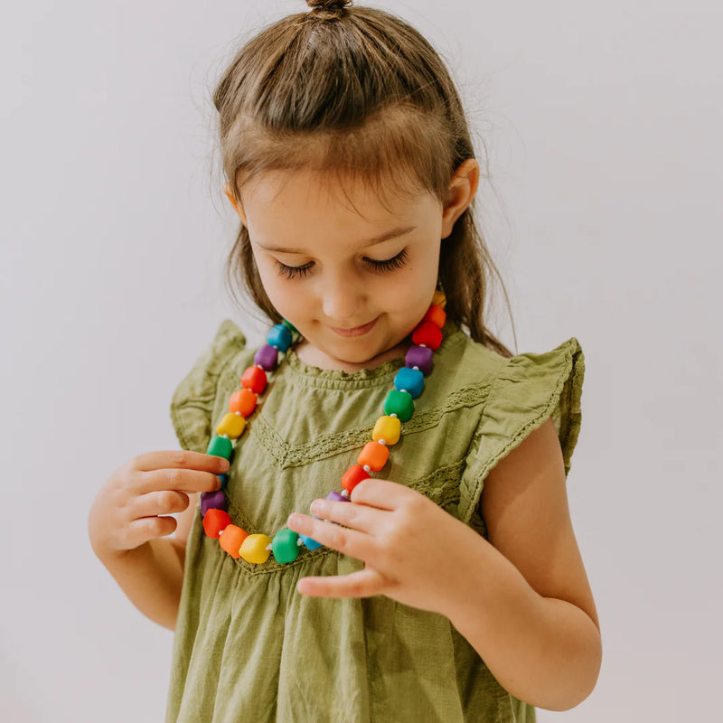 Princess and the Pea Sensory Chew Necklace / Rainbow