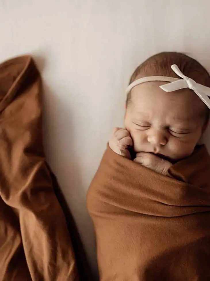 Bronze Baby Jersey Wrap & Beanie Set