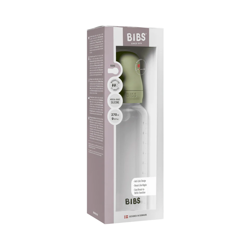 Baby Bottle Complete Set 270ml Silicone - Sage