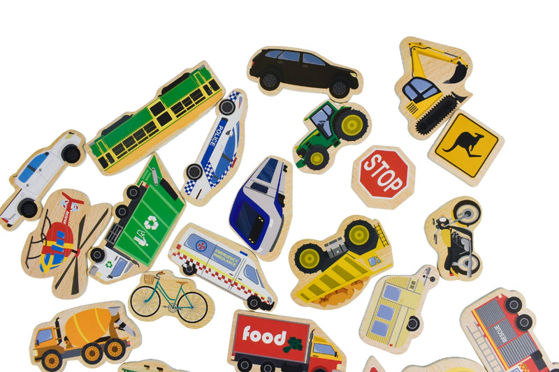 FRIDGE FRIENDS MAGNETIC AUSSIE VEHICLES 26PCS
