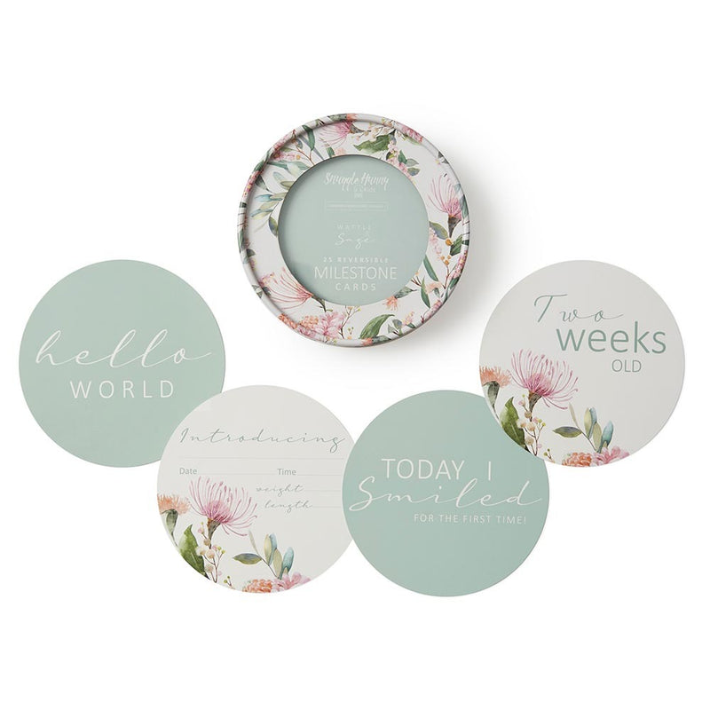 Snuggle Hunny Milestone Cards Wattle & Sage