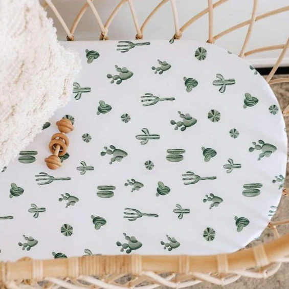 Snuggle Hunny - Cactus Fitted Bassinet Sheet