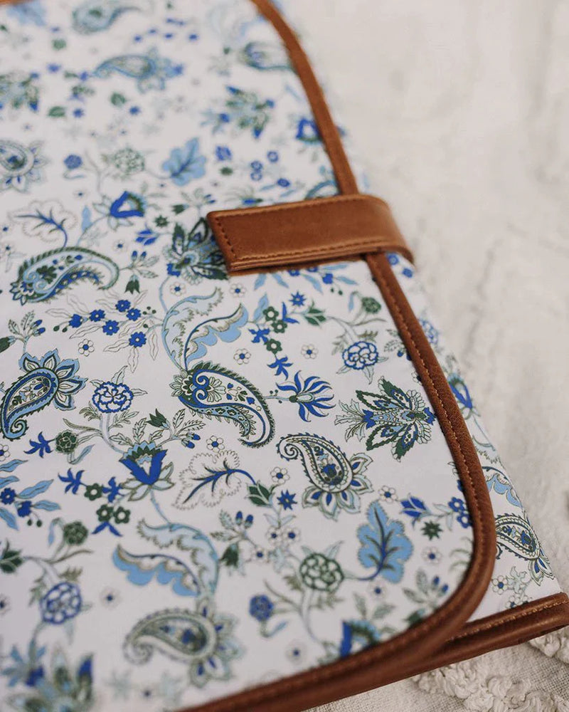 Change Mat Clutch - Blue Paisley/Tan