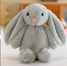 Plush Rabbit - Assorted Colours & Sizes 25cm Grey