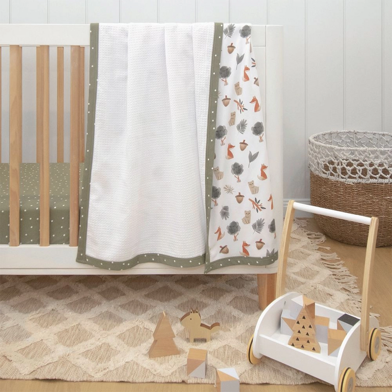 Cot Waffle Blanket - Forest Retreat