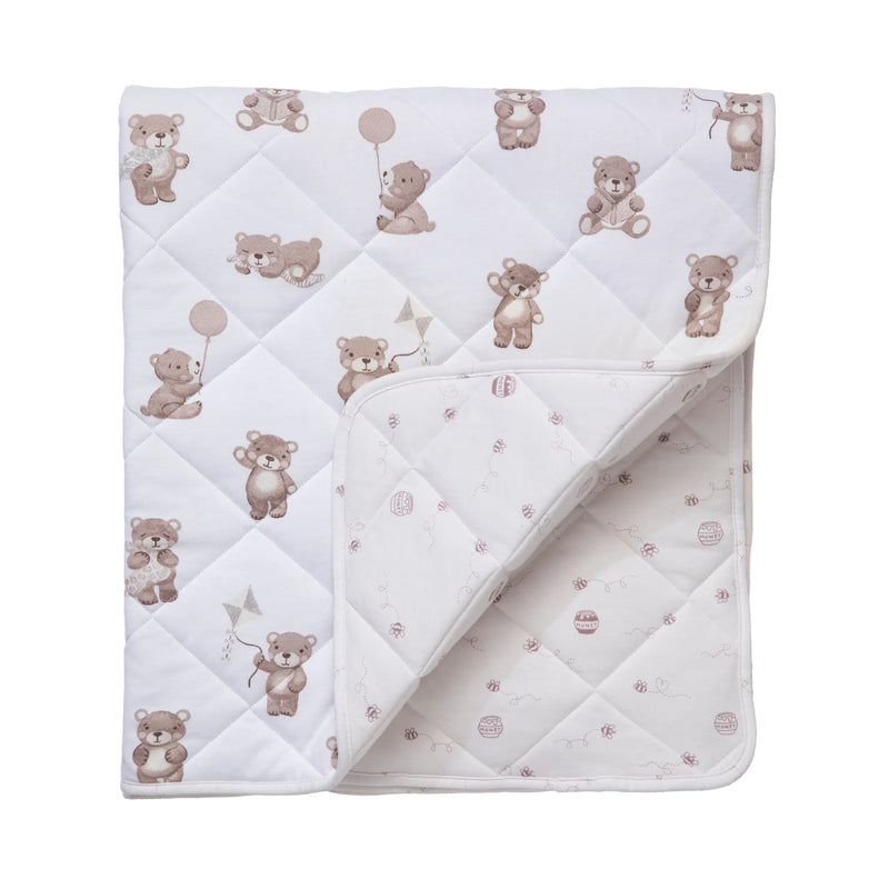 Reversible Organic Jersey Cot Comforter - Cuddly Bear