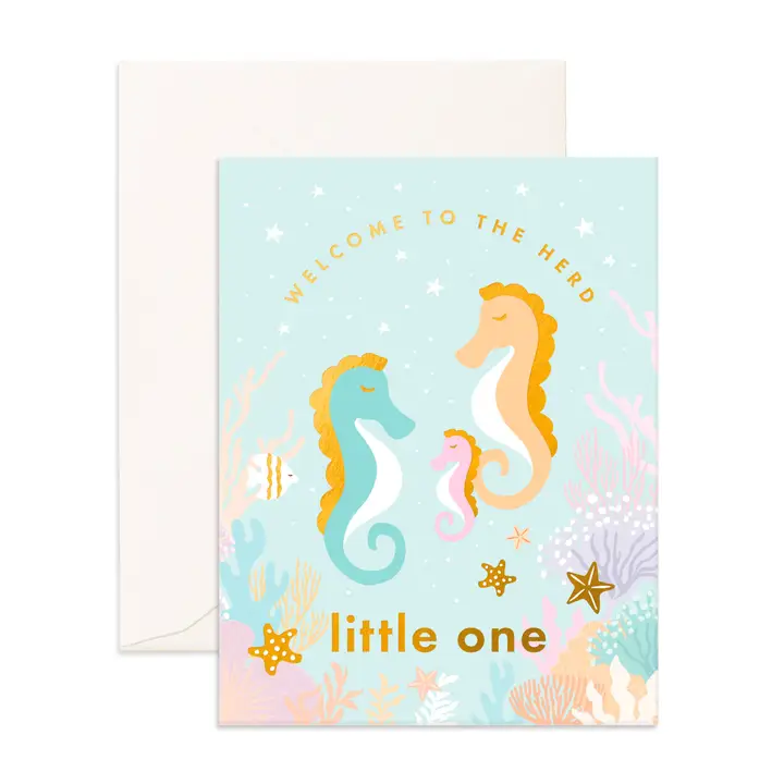 Welcome Little Seahorse Greeting Card