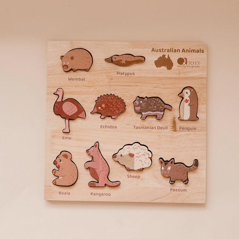 Natural Australian Animal Puzzle and Play Set