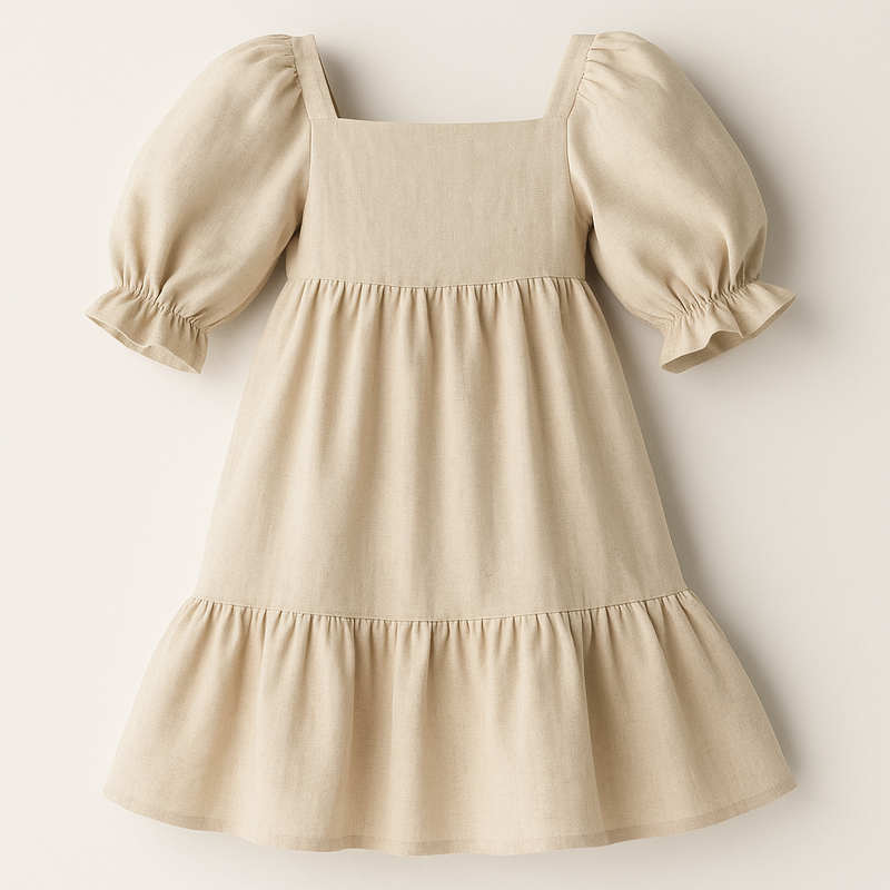 Peasant Dress - Khaki