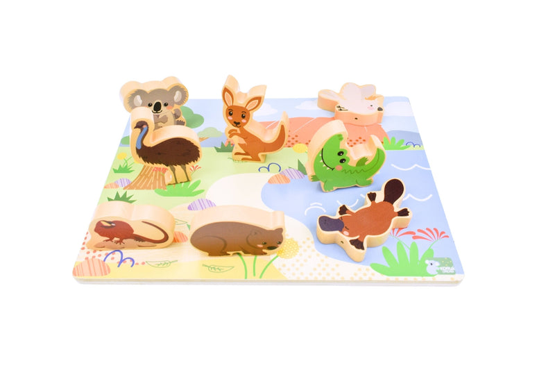 BUSH BUDDIES AUSTRALIAN ANIMALS WOODEN CHUNKY PUZZLE