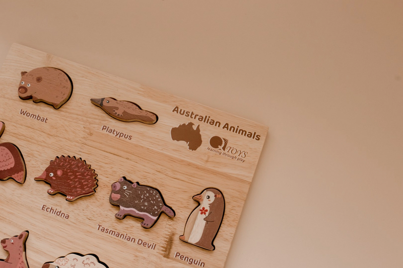 Natural Australian Animal Puzzle and Play Set