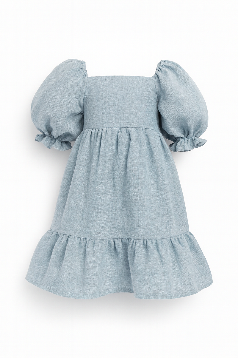 Peasant Dress - Sky Blue
