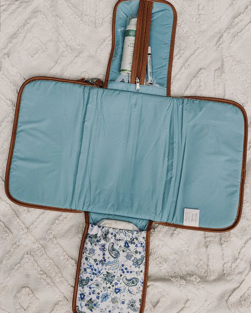Change Mat Clutch - Blue Paisley/Tan