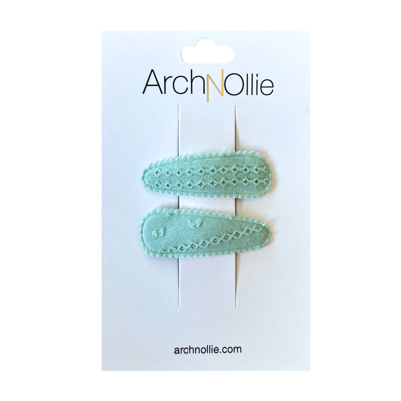 Broderie Anglaise Twin Pack - Sea foam Green