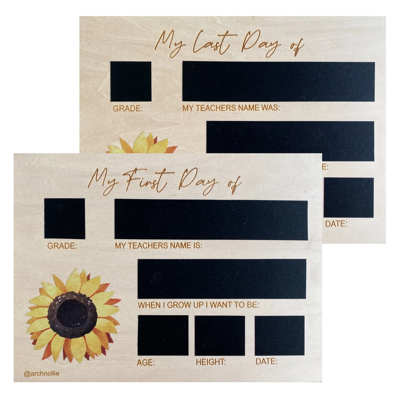 Sunflower Reversible First Day / Last day Memory boards Sunflower
