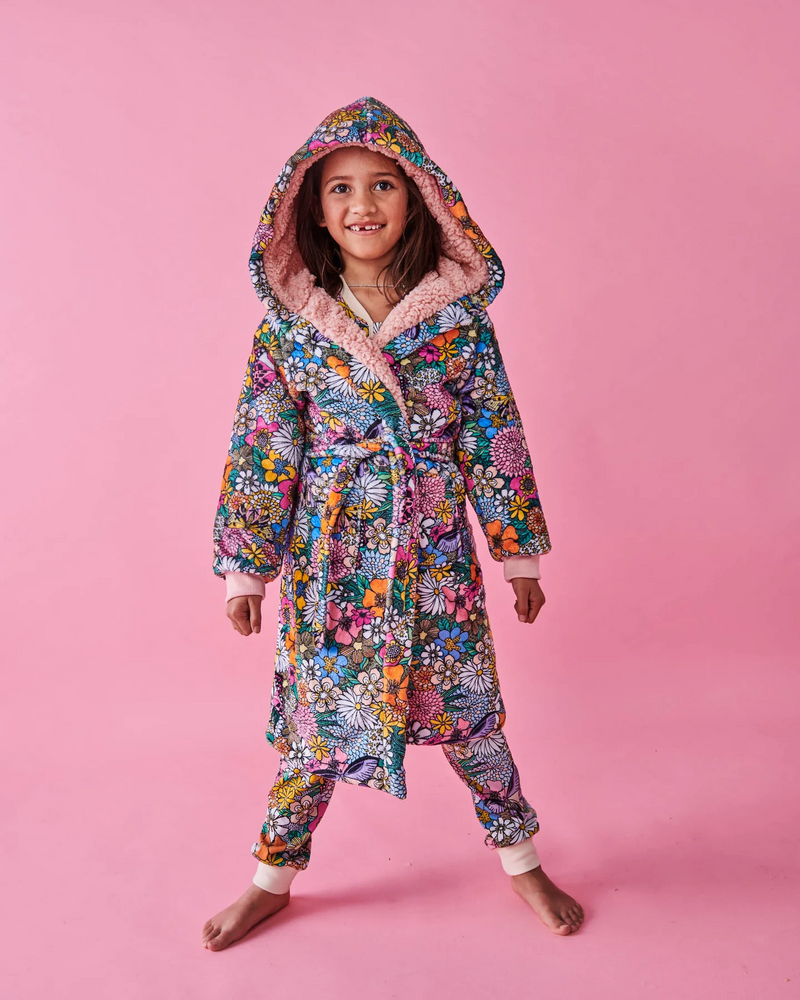 Bliss Floral Kuddle Kids Robe Small