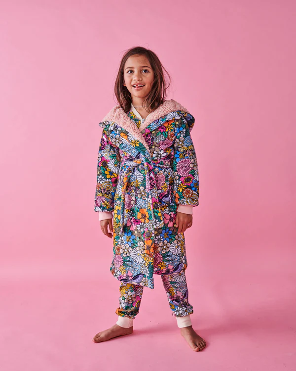 Bliss Floral Kuddle Kids Robe Small