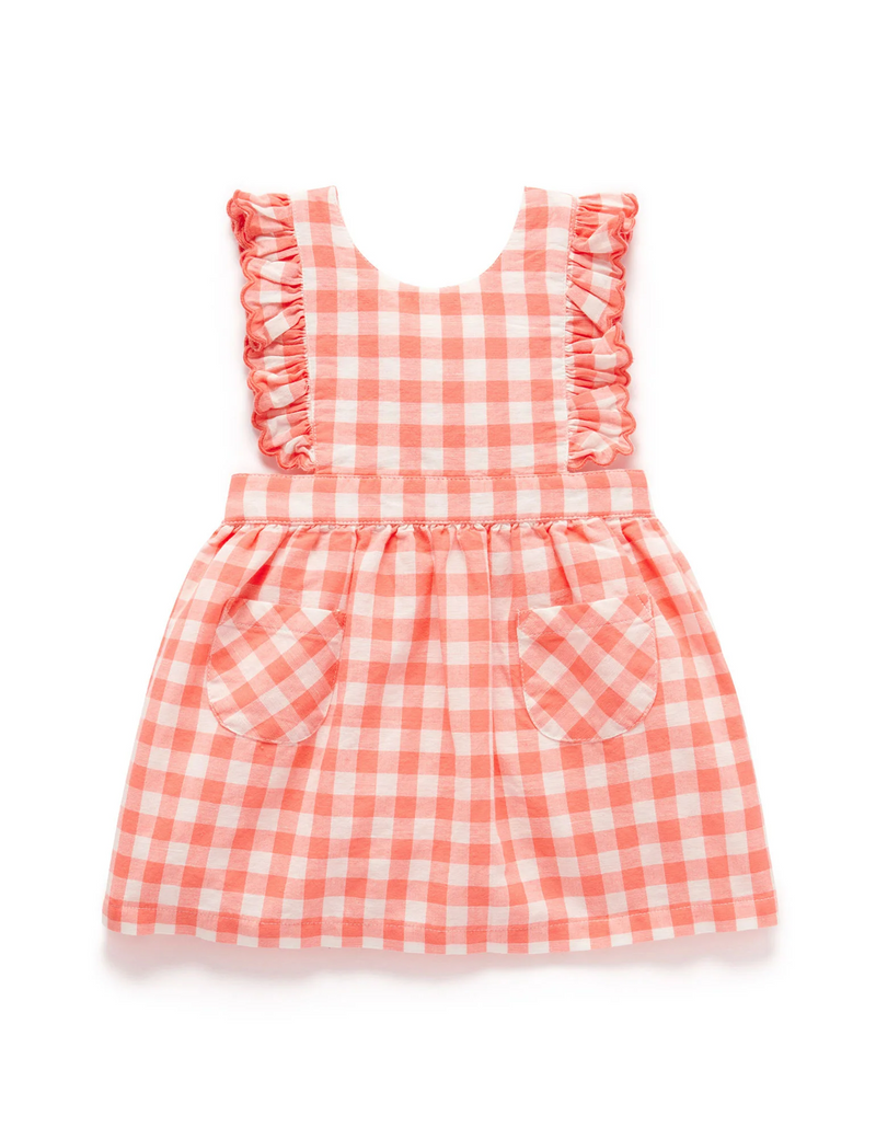 Coral Gingham Pinnie