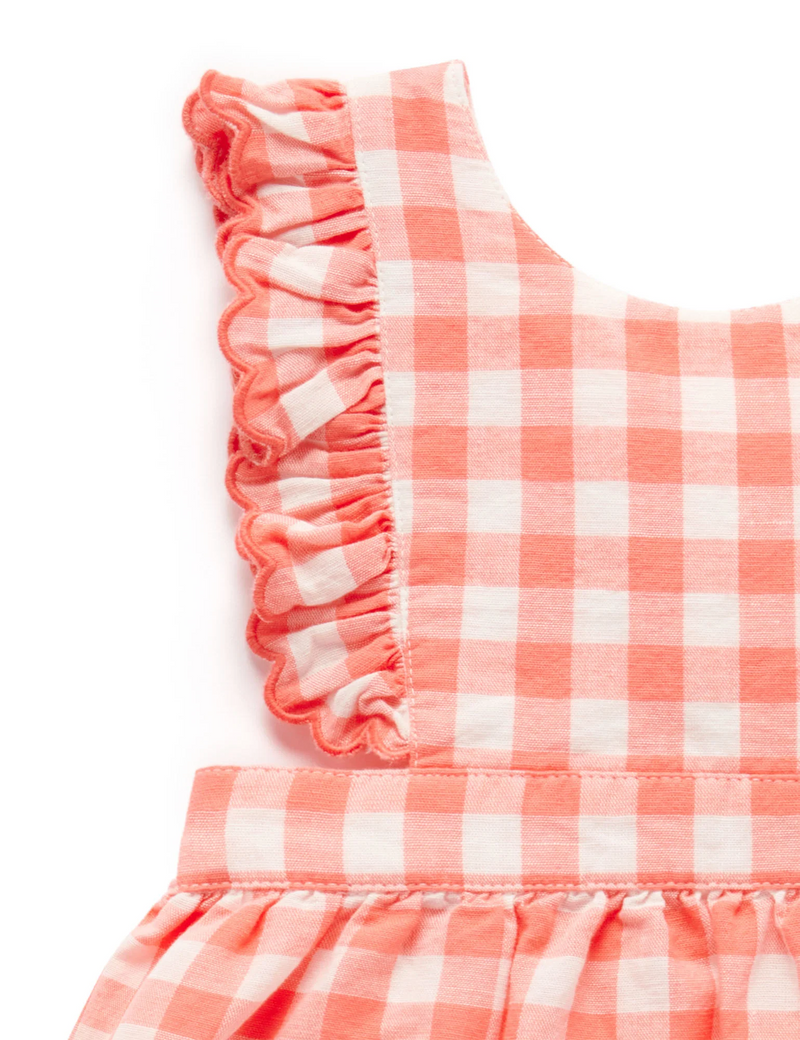 Coral Gingham Pinnie