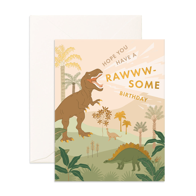 Rawww-some Birthday Dinos Greeting Card