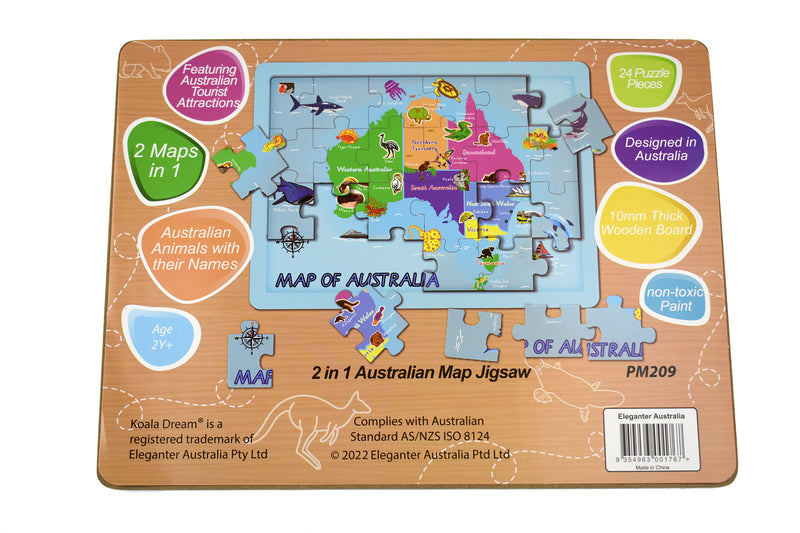 2 IN 1 Australian Map Jigsaw Puzzle