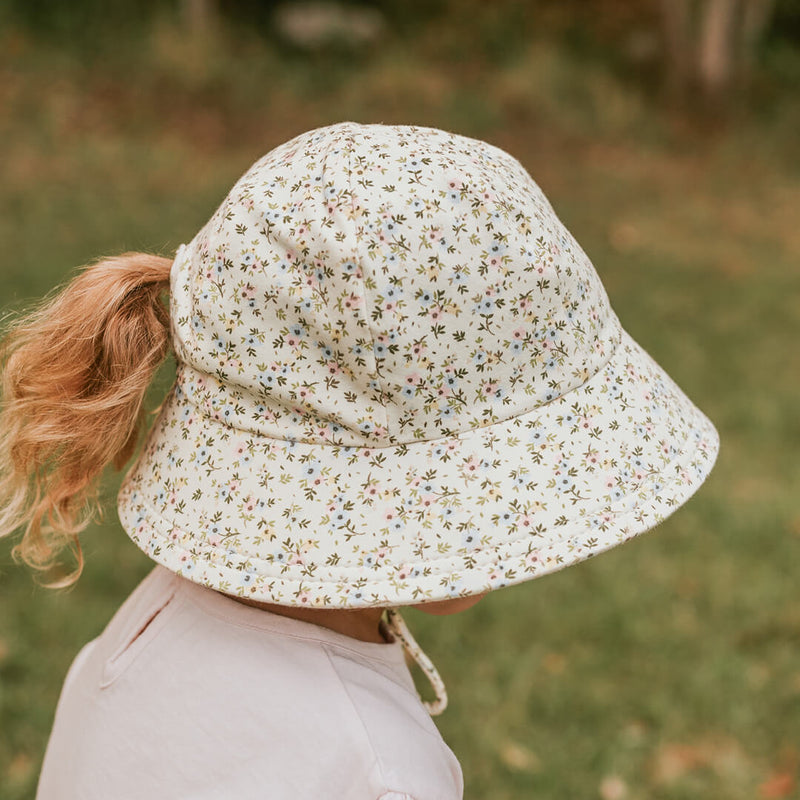 Kids Ponytail Bucket Sun Hat - Charlotte