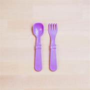 Re-Play Toddler Utensil Pair - Spoon & Fork Purple PAIR